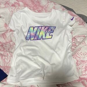 Nike White and Purple Short Sleeve Tees